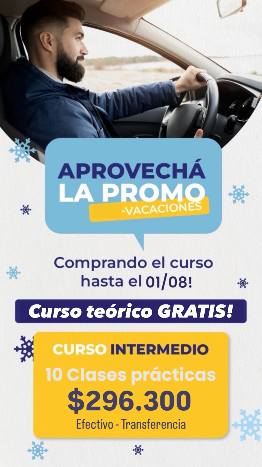10 Clases $296.300 + Curso Teorico GRATIS!